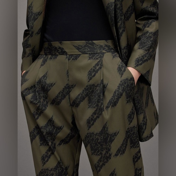 All Saints Aleida Houndstooth Toni Tapered Trousers Sz 10 - Picture 2 of 8